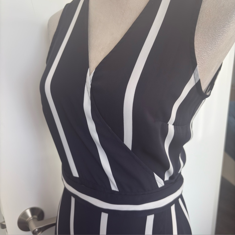 Witchery black and white striped wrap dress - Picture 3 of 10